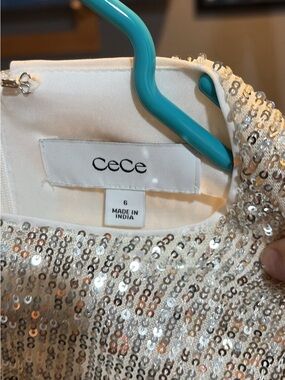 CeCe Silver Sequin Evening Clutch